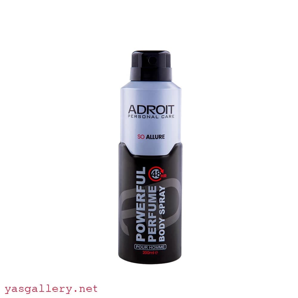 اسپری خوشبو کننده بدن ادرویت مردانه 200 میلی لیتر طوسی Adroit So Allure