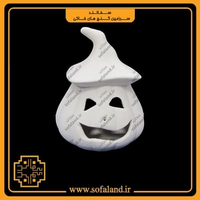 کدو سرامیکی طرح هالوین کلاه دار سفالند