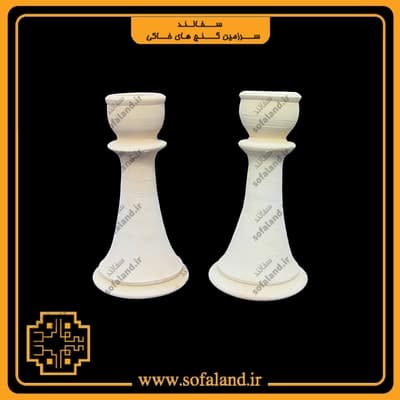 شمعدان سفالی طرح قلمی سفالند