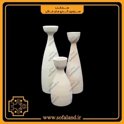 شمعدان سفالی سرس 3تایی طرح کلاسیک سفالند