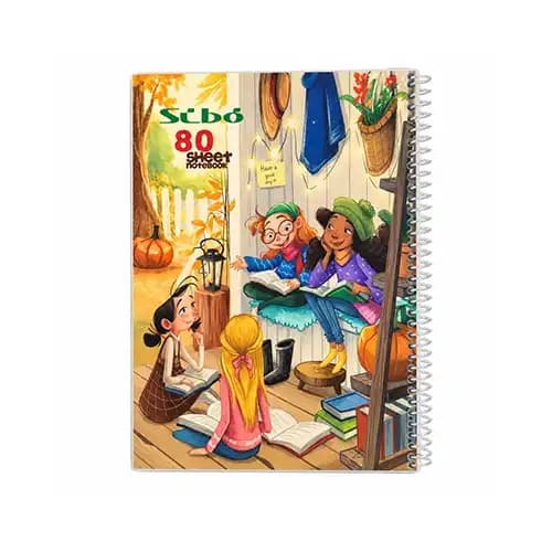 دفتر 80 برگ kinder جلد طلقی سیبو – طرح 8