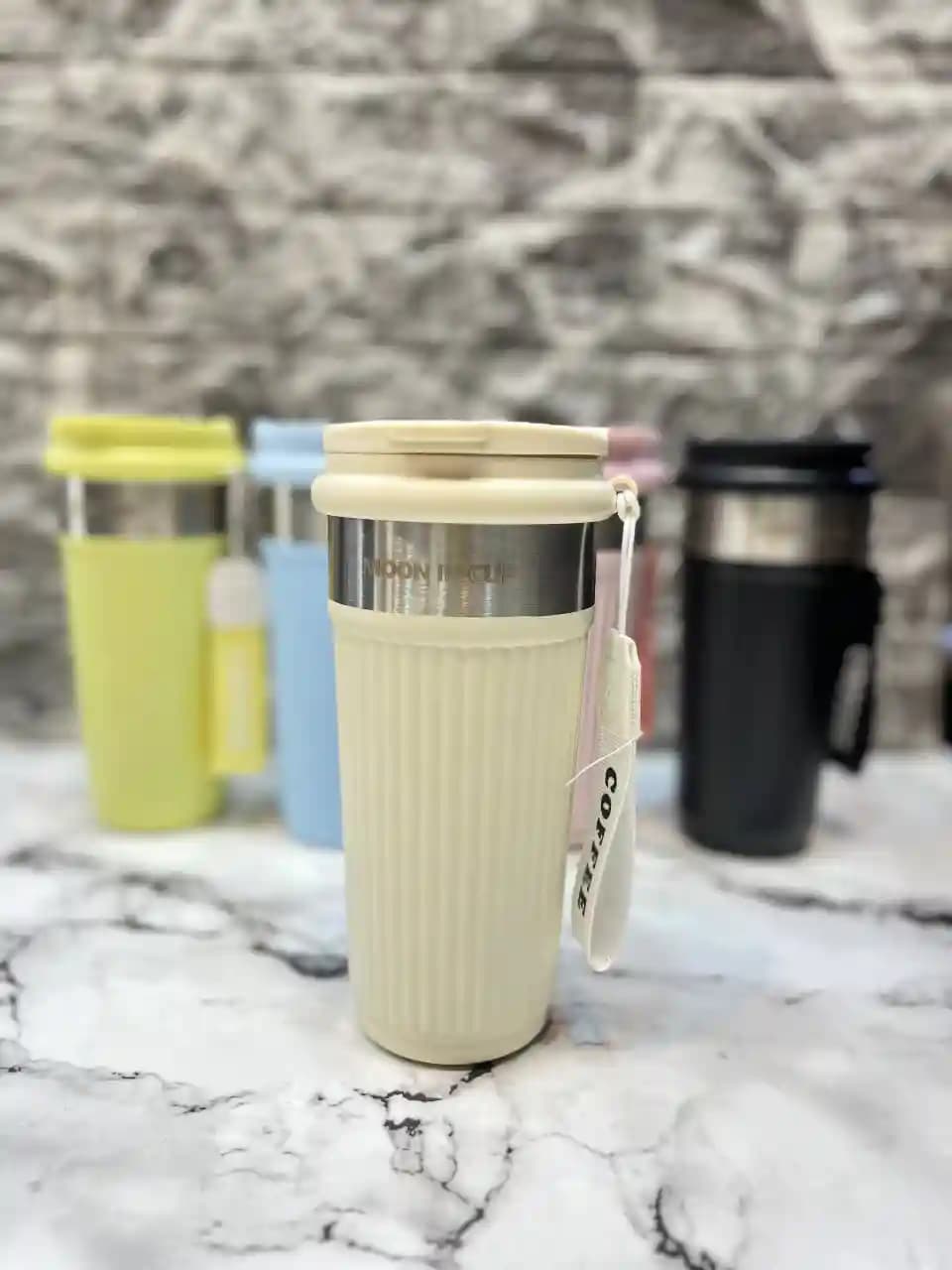 تراول ماگ مدل MOON IN CUP | گنجایش ۶۰۰ میلی‌لیتر | استیل ۳۱۶ | ضد نشت | مالیا — تصویر ۲