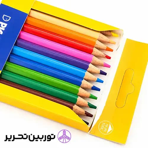 مدادرنگی 12رنگ جعبه مقوایی پیکاسو رنگ زرد — تصویر ۳