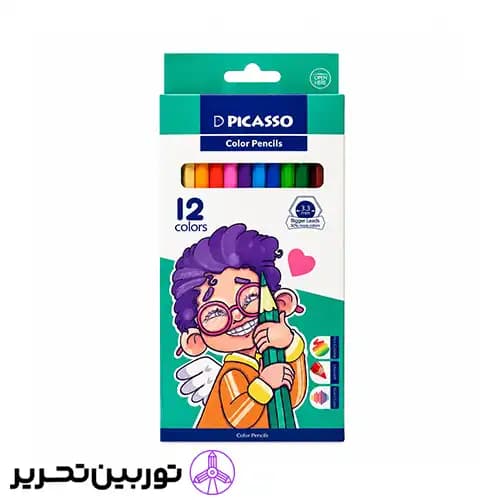 مدادرنگی 12رنگ جعبه مقوایی پیکاسو رنگ سبز