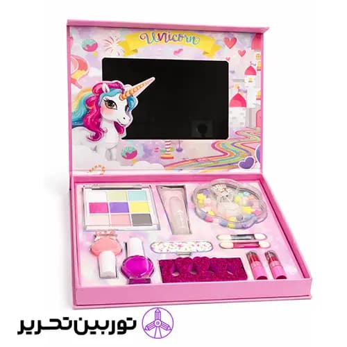 ست لوازم آرایشی بچه گانه طرح یونیکورن رنگ صورتی