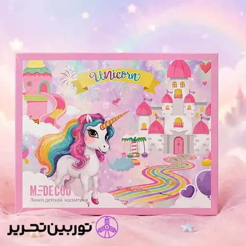 ست لوازم آرایشی بچه گانه طرح یونیکورن رنگ صورتی — تصویر ۳