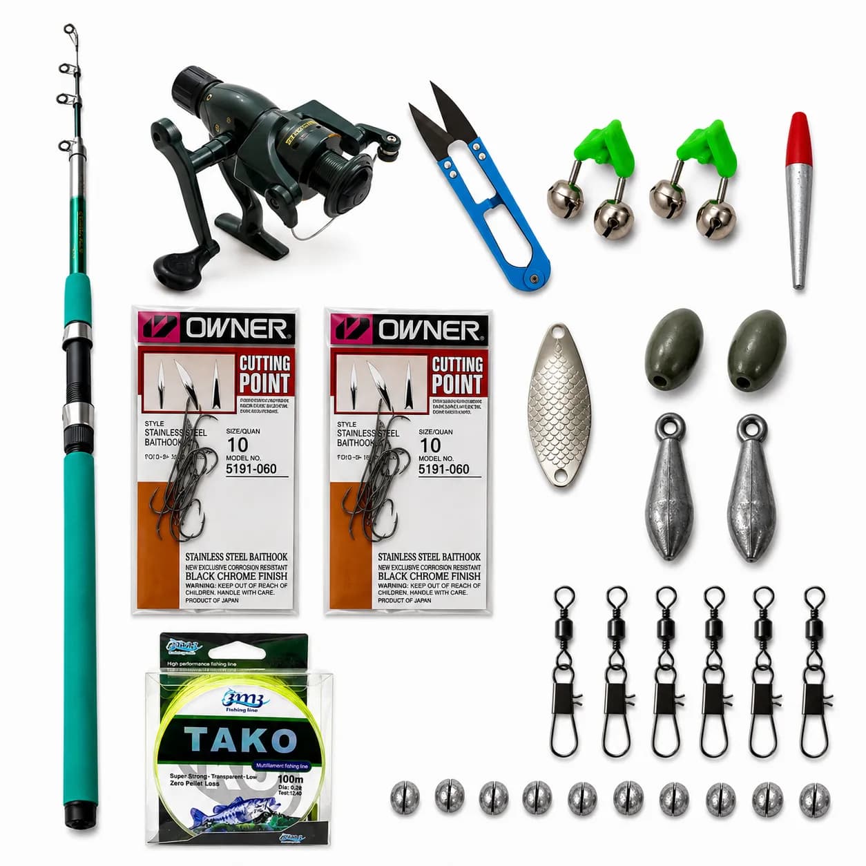 پک کامل ماهیگیری کد 24 Fishing 210 | ست کامل ماهیگیری با چوب، چرخ و لوازم جانبی