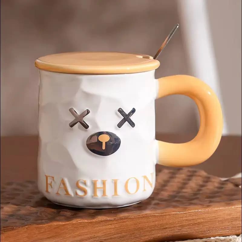 ماگ سرامیکی Fashion|درب دار قاشق دار