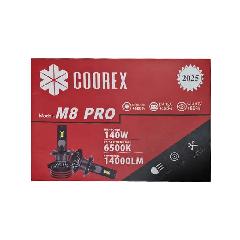 لامپ هدلایت رنو ساندرو وال 90برندکورکس m8pro_h4 — تصویر ۲