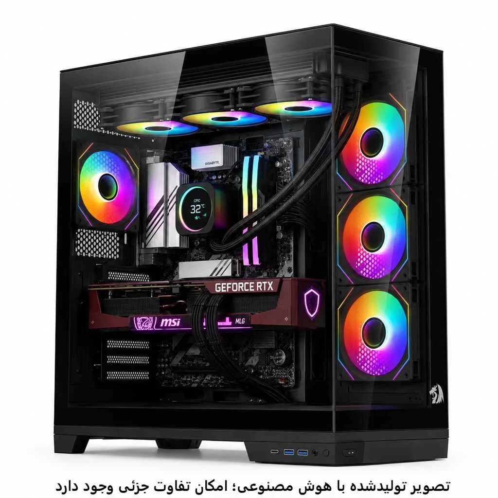 کیس اسمبل شده رندرینگ Ultra 7 265K- B860M- 32GB DDR5- SSD 1TB- RTX 5070 TI کد 1-RE010