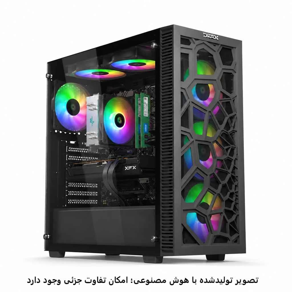 کیس اسمبل شده 12400F-H610MK-16GB DDR4-SSD 500GB-5700XT کد D007