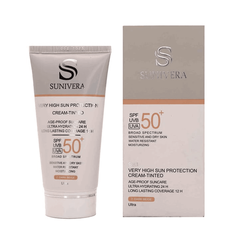 کرم ضد آفتاب رنگی سانیورا پوست چرب و مختلط بژ تیره SPF50
