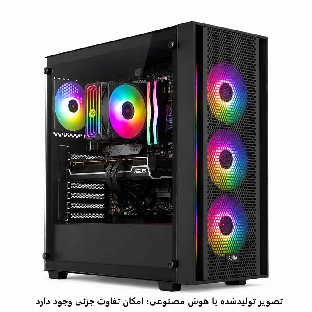 کیس گیمینگ Ryzen 5 9500F- B650MK- 32GB DDR5- 1TB SSD-9070XT کد G054