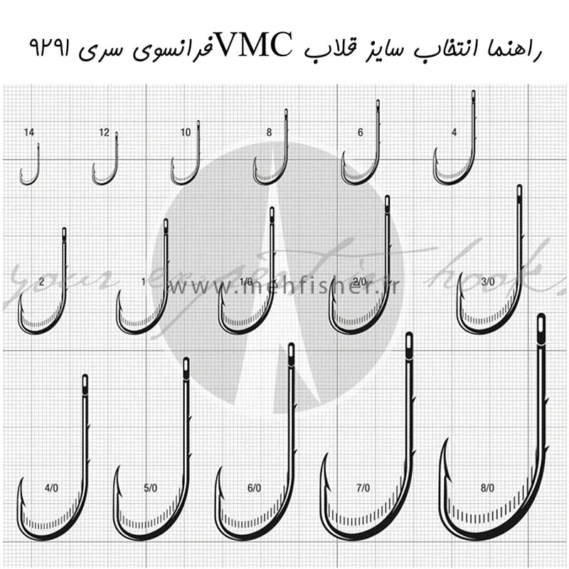 قلاب ماهیگیری VMC کد 9291 طلایی ده عددی — تصویر ۳