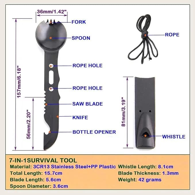 ابزار قاشق و چاقوی کمپینگ غلاف دار — تصویر ۸