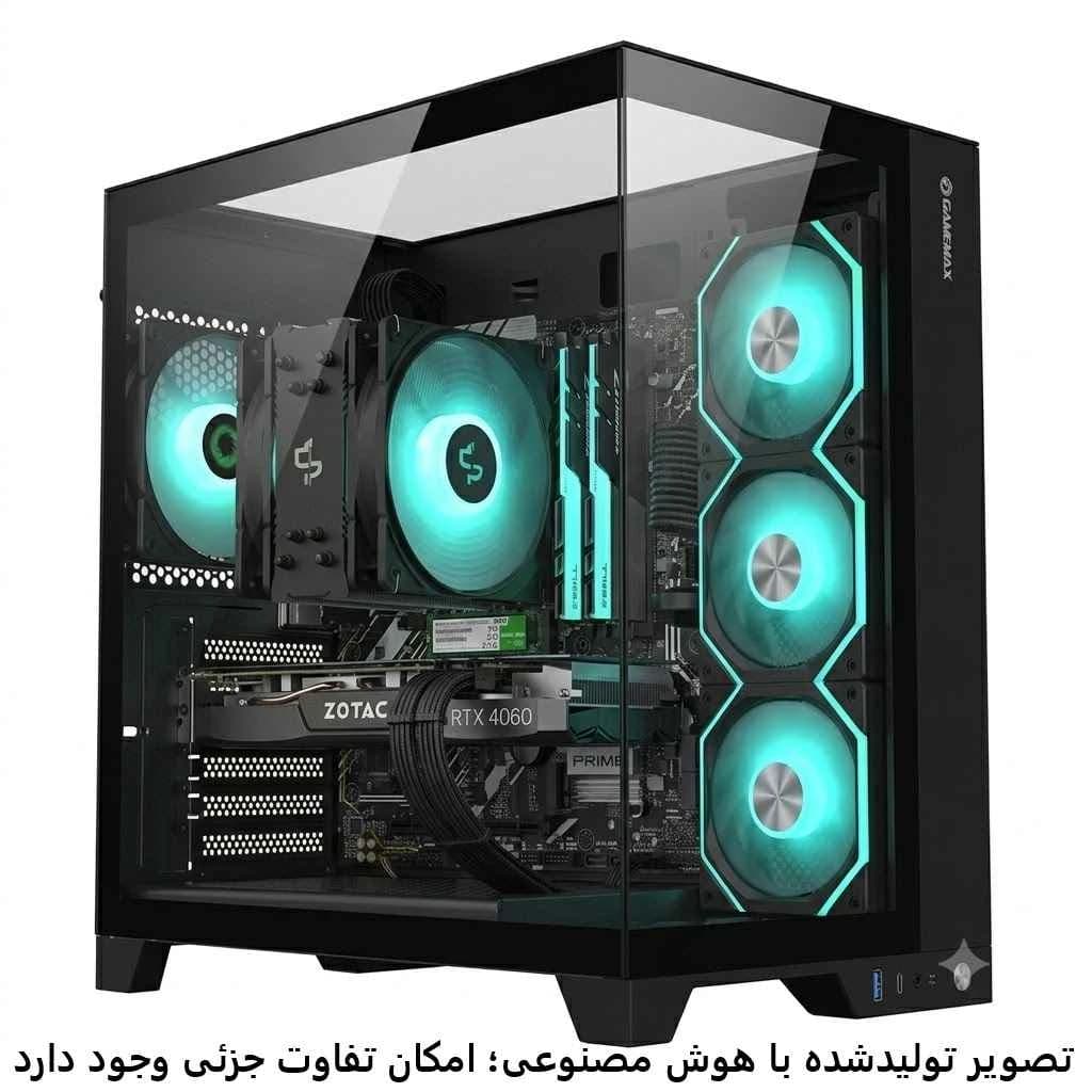 کیس گیمینگ میان رده i5 13400f- b760m-k- 32GB DDR5- SSD 1TB- rtx4060 8GB کد G028