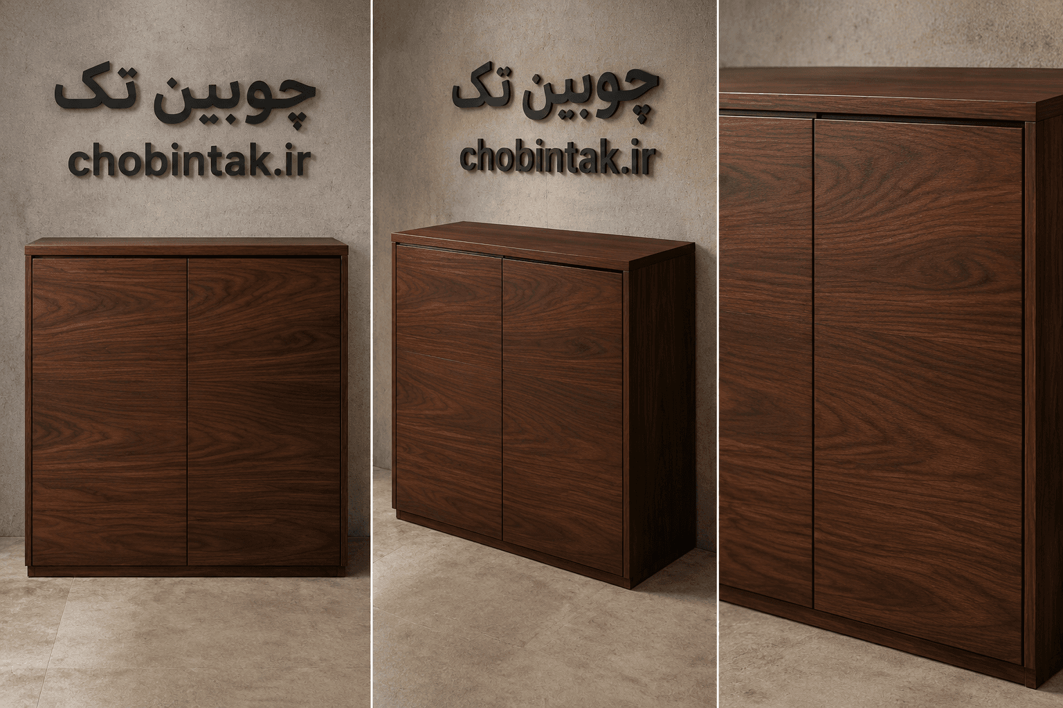 جاکفشی دو درب چوبین تک مدل ch103 — تصویر ۲