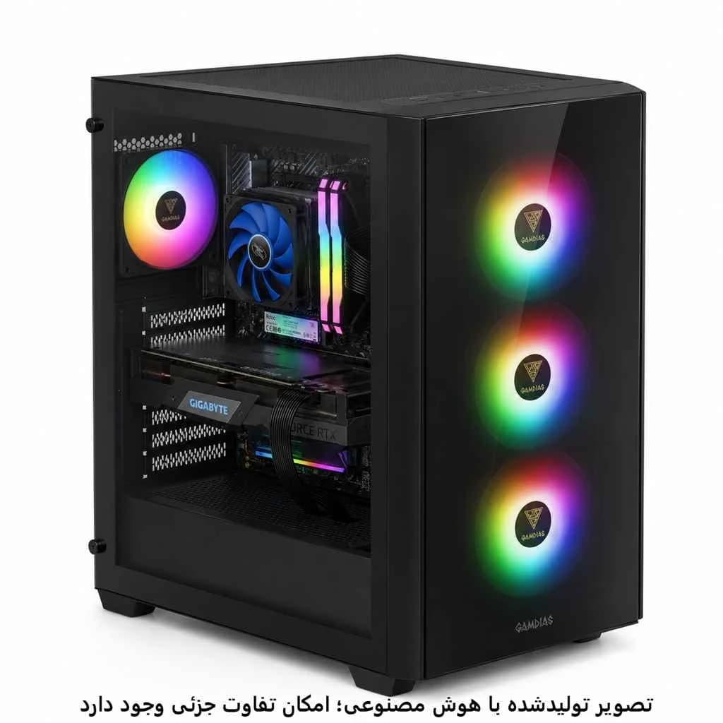 کیس اسمبل شده گیمینگ 13100f- H610mk- 16GB DDR4- SSD 500GB- RTX2060 8GB کد 1-GS011 — تصویر ۵