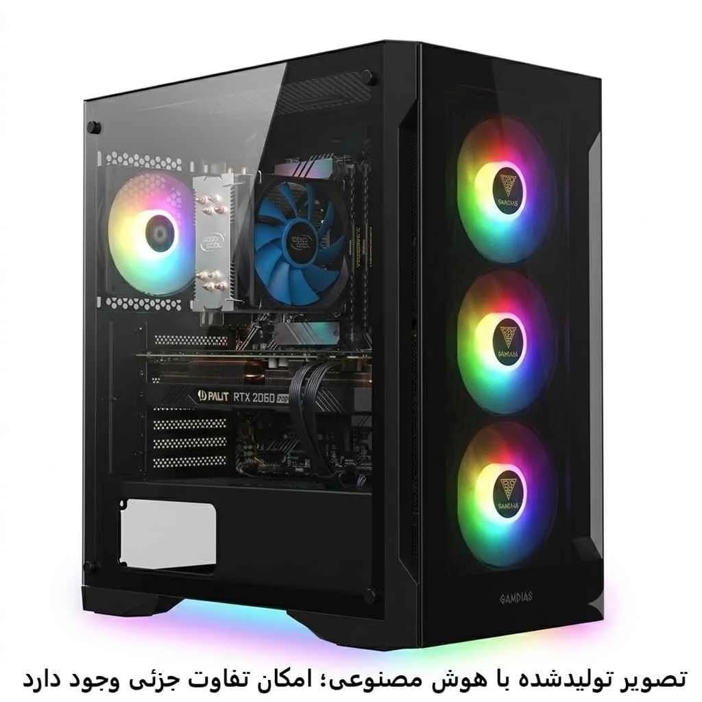 کیس اسمبل شده گیمینگ 13100f- H610mk- 16GB DDR4- SSD 500GB- RTX2060 8GB کد 1-GS011