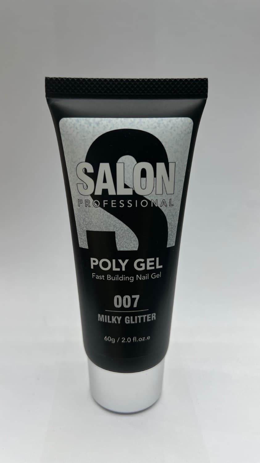 پلی ژل سالن شیری SALON Milky Glitter 007 60g