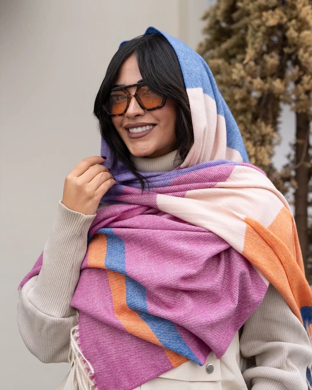 شال جناقی رنگی