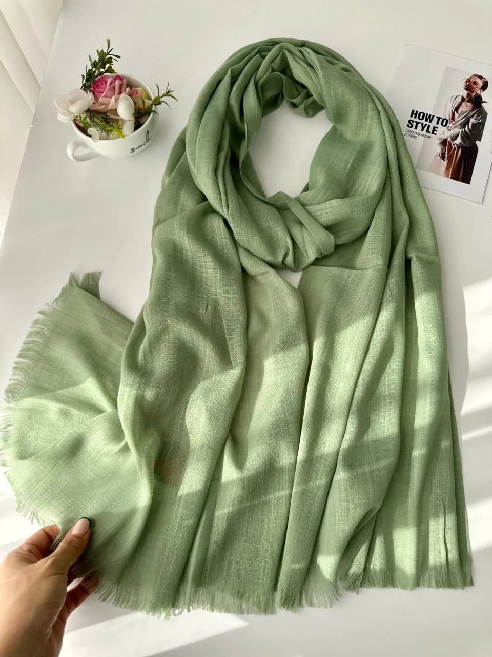 شال لینن ساده — تصویر ۵