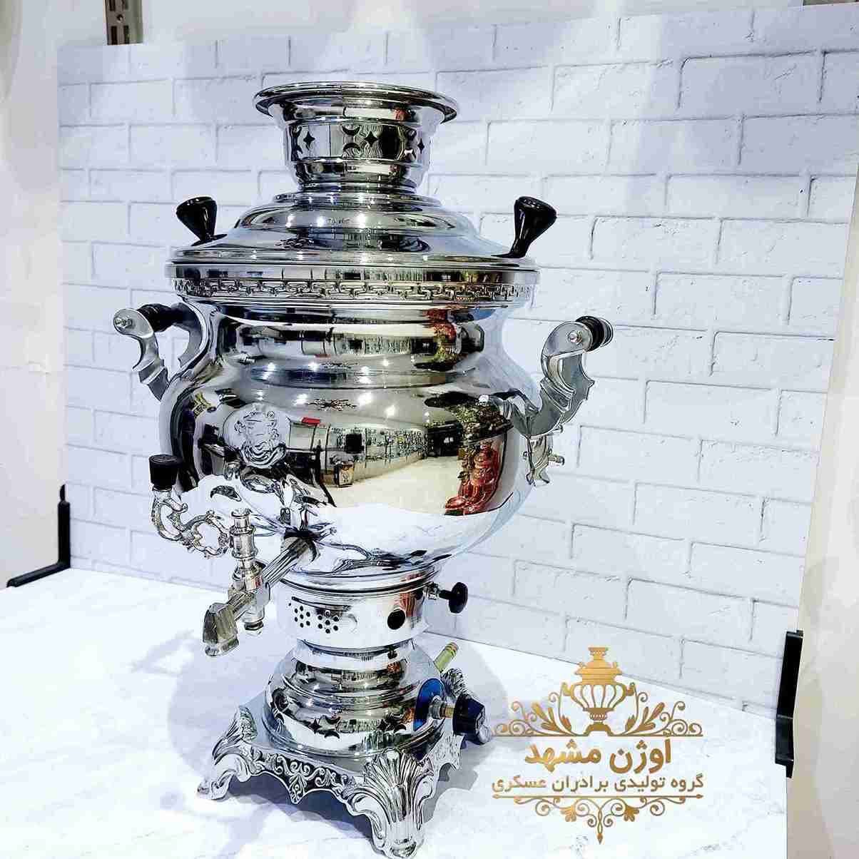 سماور گازی 8 لیتری مهسان ساده/برند رادین/برنجی/ 18ماه گارانتی تولیدی — تصویر ۶