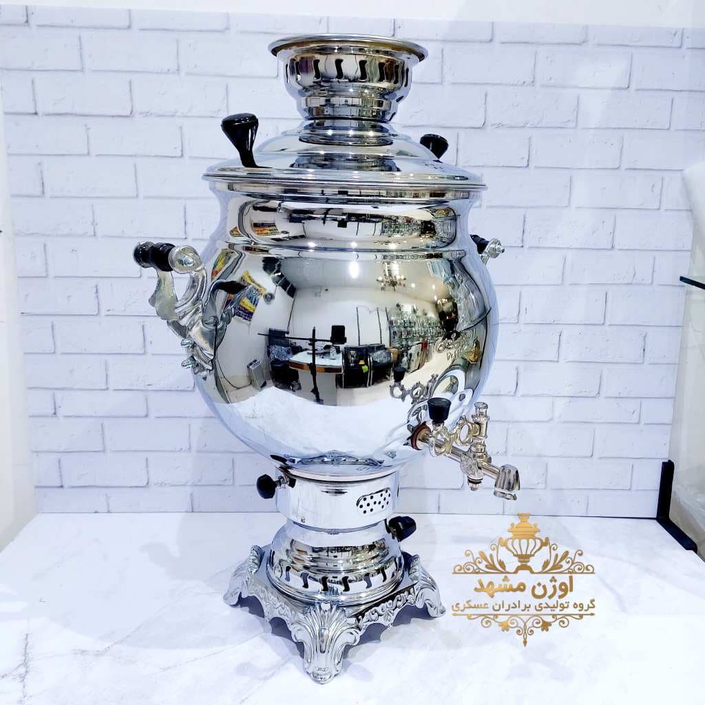 سماور گازی 12 لیتری برنجی مدل کره ای — تصویر ۳
