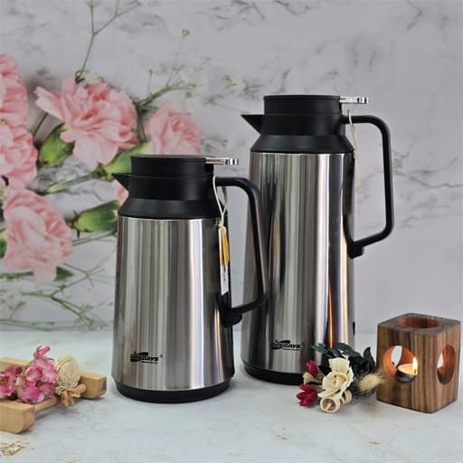 فلاسک استیل شاسی دار دسته مشکی