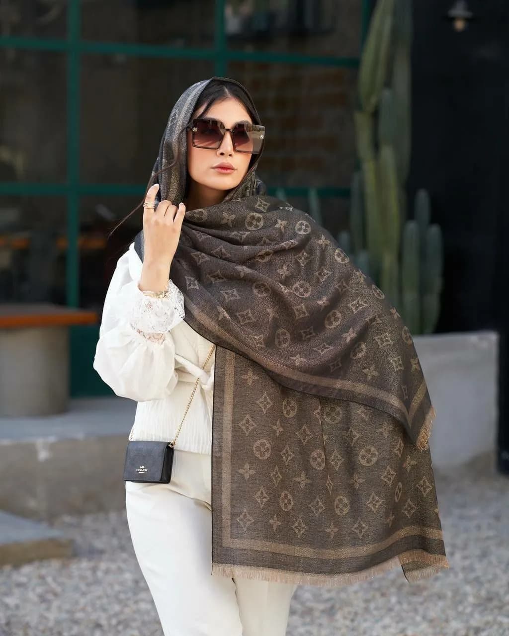 شال لمه دار مارک LV
