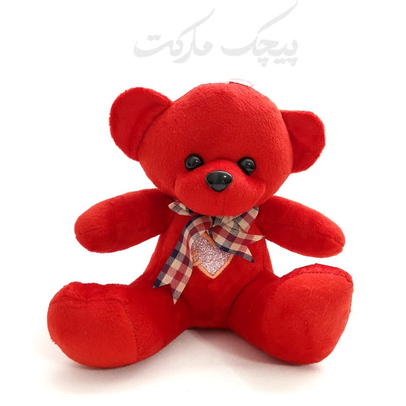 عروسک خرس قرمز 19 سانت (عروسک ولنتاین)