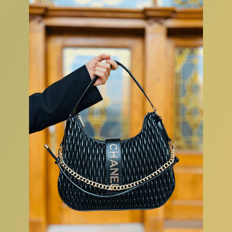 کیف زنانه چرمی طرح حصیری chanel