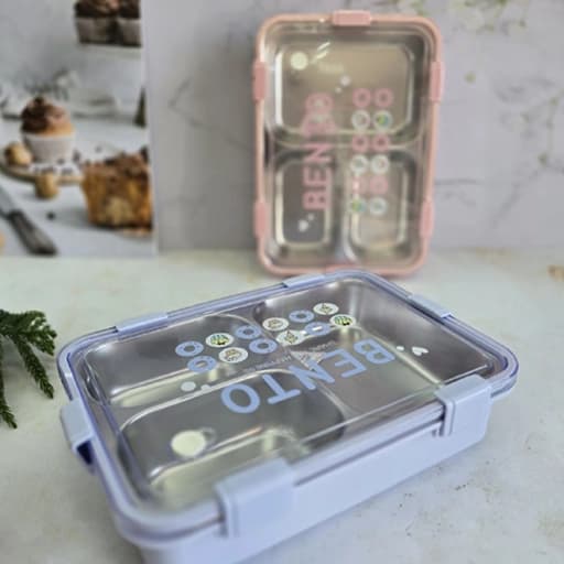 ظرف غذا مستطیل 3 تیکه 900 میلی لیتر BENTO