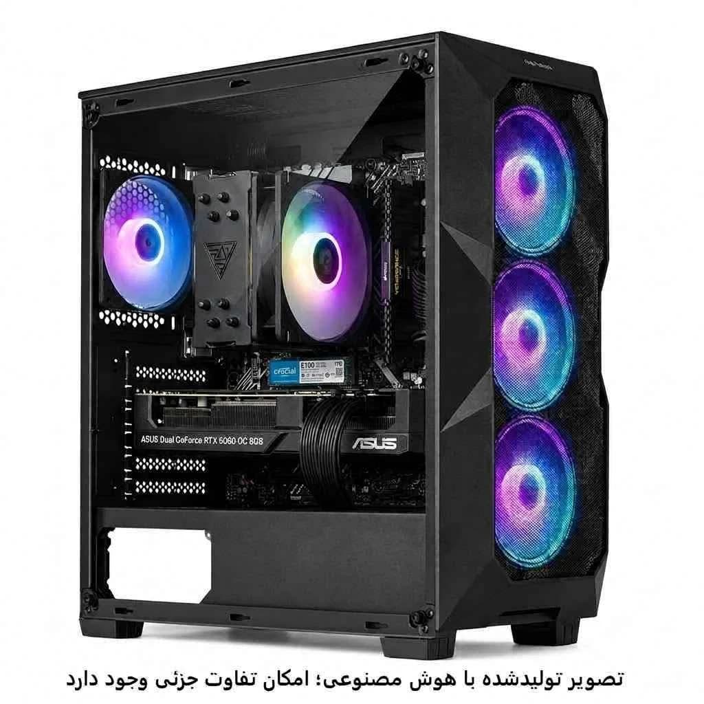 کیس اسمبل شده اقتصادی گیمینگ 12400f- h610ma wifi- 16GB DDR4- SSd 1TB- RTX5060 8GB کد G046-1 — تصویر ۸