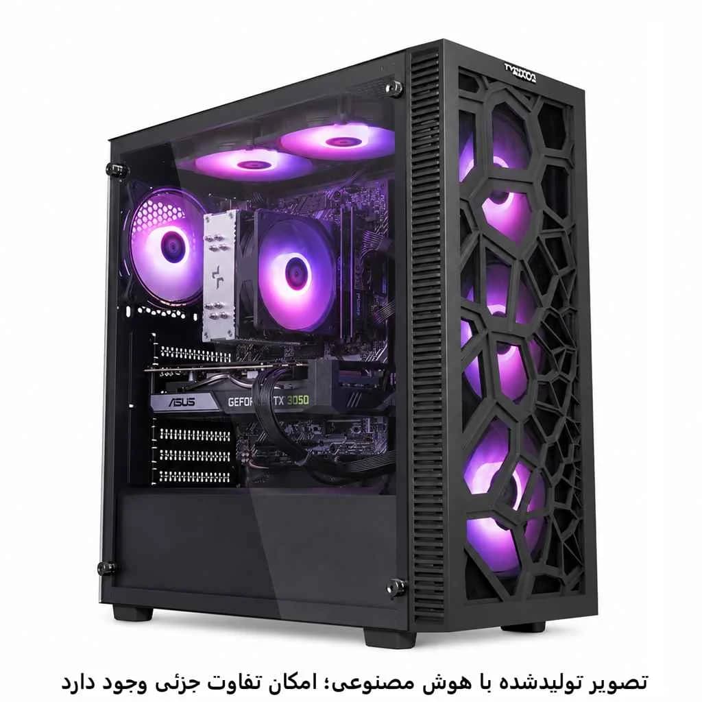 کیس اسمبل شده گیمینگ اقتصادی 13100f- h610m-a wifi- 16GB DDR4- SSD 1TB- RTX3050 8GB کد G035-1 — تصویر ۲
