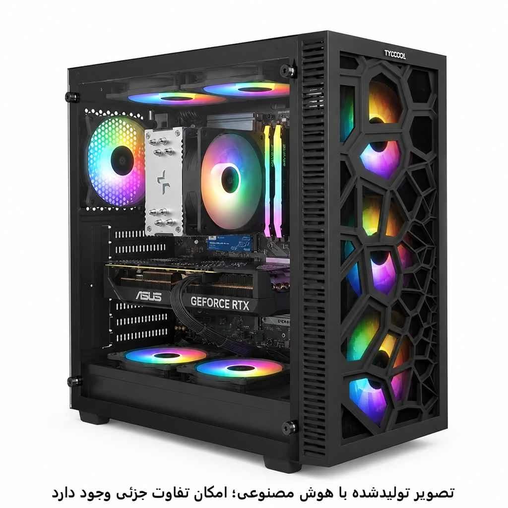 کیس اسمبل شده گیمینگ میان رده RYZEN 5 7500F-B850M FORCE-DDR5 32GB-SSD 1TB-RTX 5060 8GB کدG050