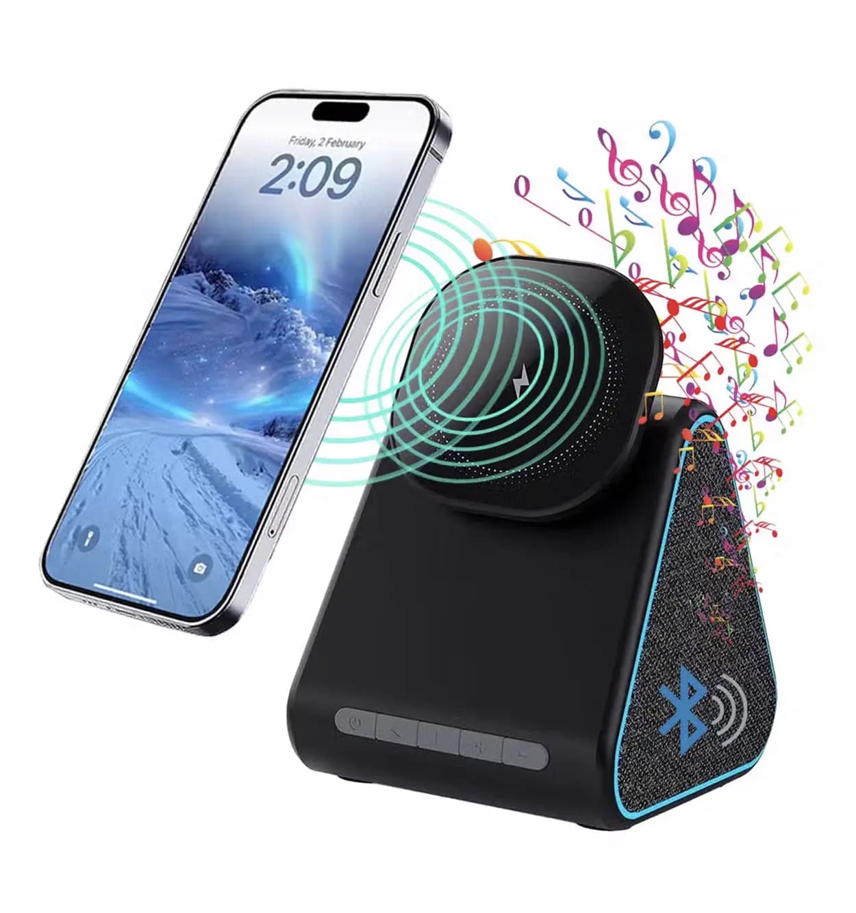 شارژر وایرلس گرین لاین Green lion mag trio-speaker-charger — تصویر ۲