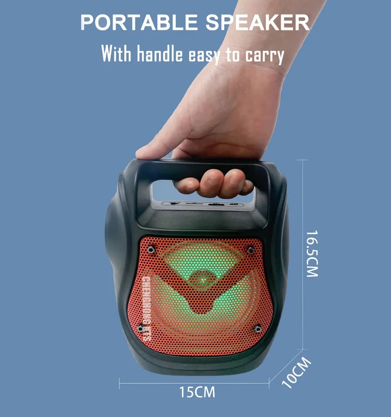 اسپیکر بلوتوثی چراغ قوه دار قابل حمل GTS-1533 — تصویر ۴