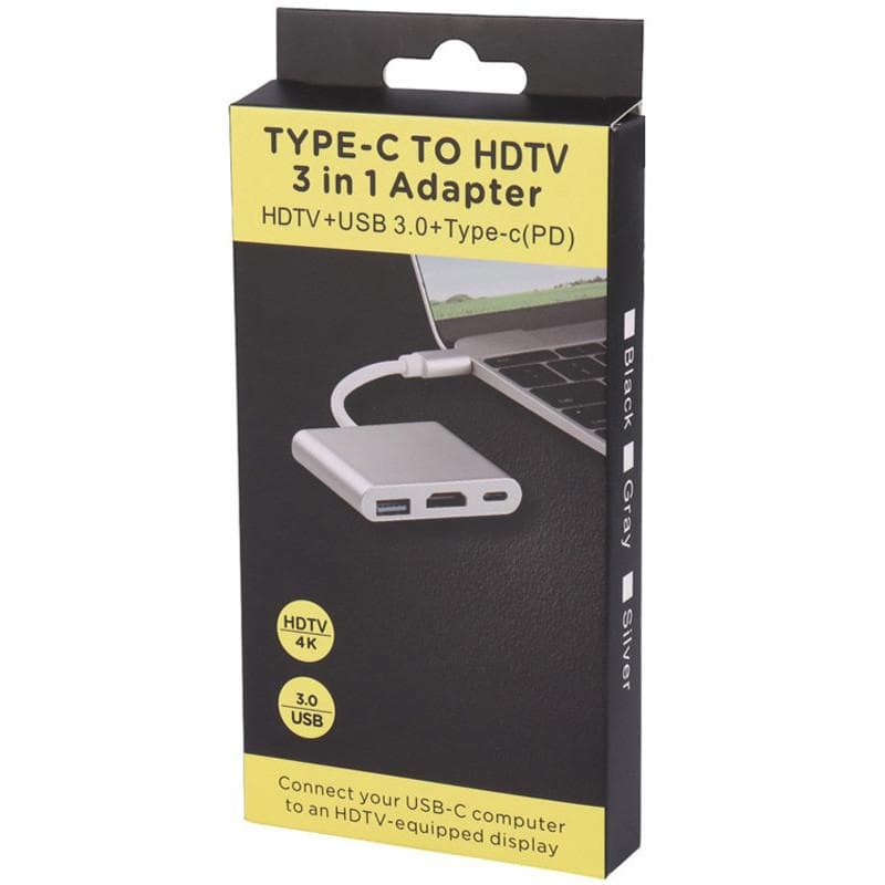 تبدیل TYPE-C TO HDMI+USB+PD