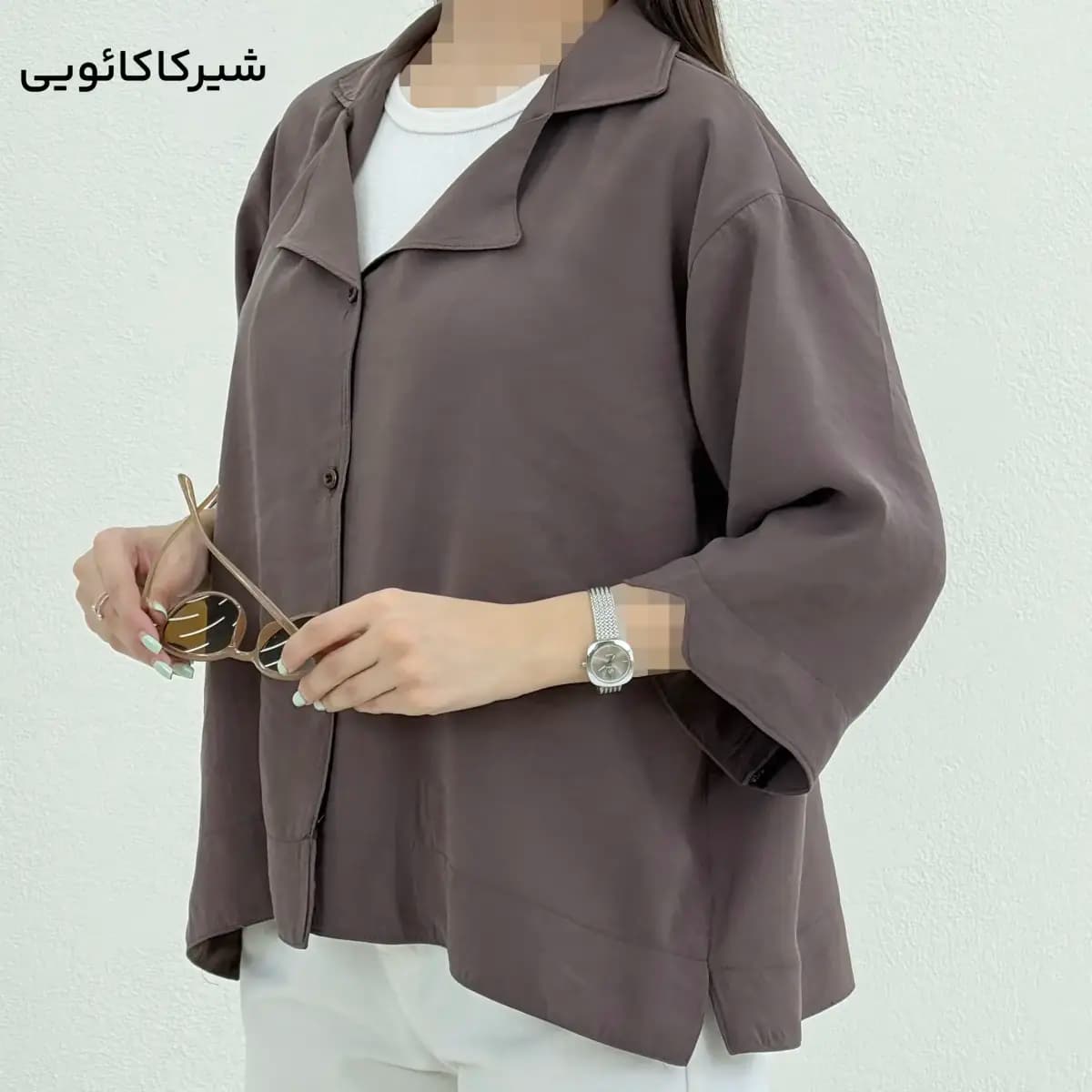 شومیز زنانه سیلک یقه انگلیسی | شیکدونیا
