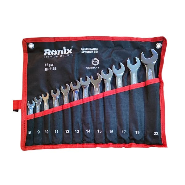 مجموعه 12 عددی آچار یکسر تخت و یکسر رینگی رونیکس RH-2158