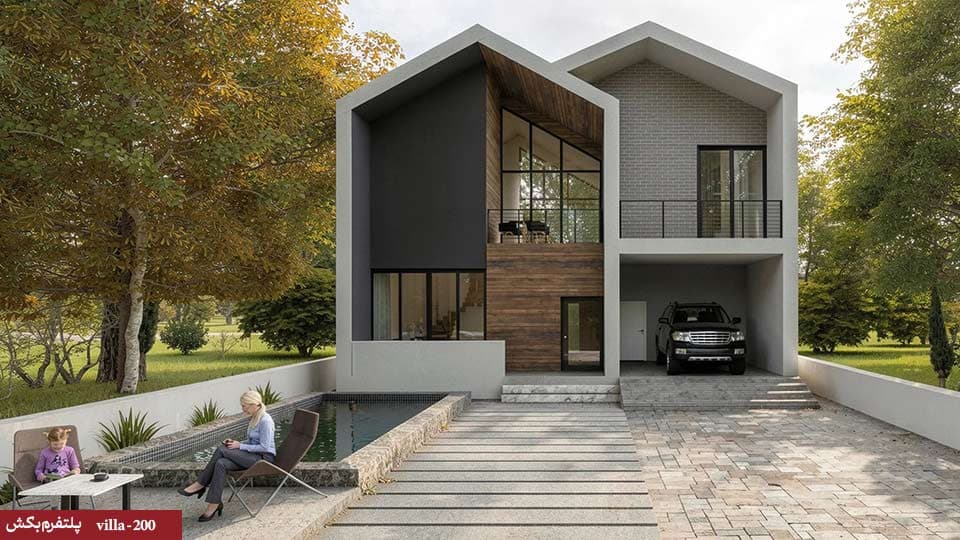طراحی ویلا دوبلکس【سه خواب】villa-200