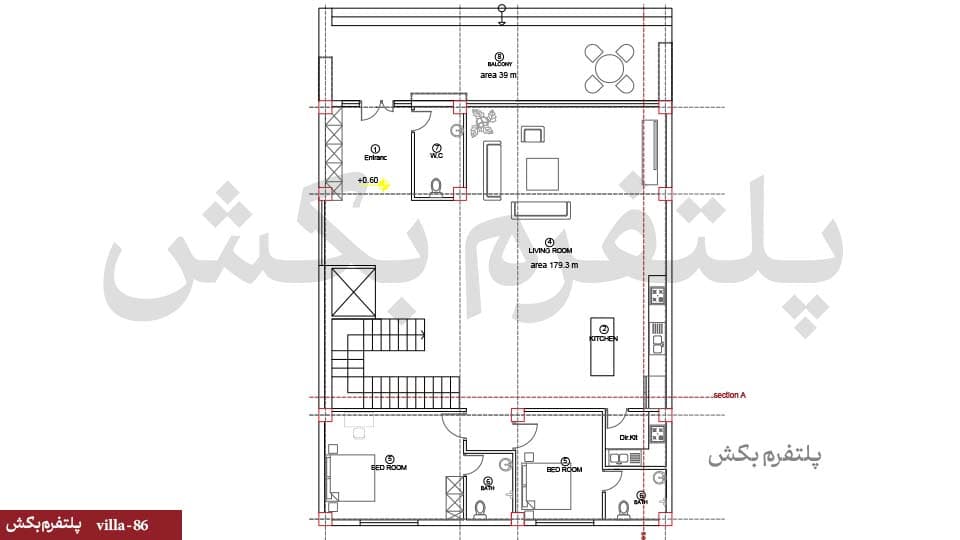 طراحی ویلا دوبلکس【چهار خواب】villa-86 — تصویر ۴