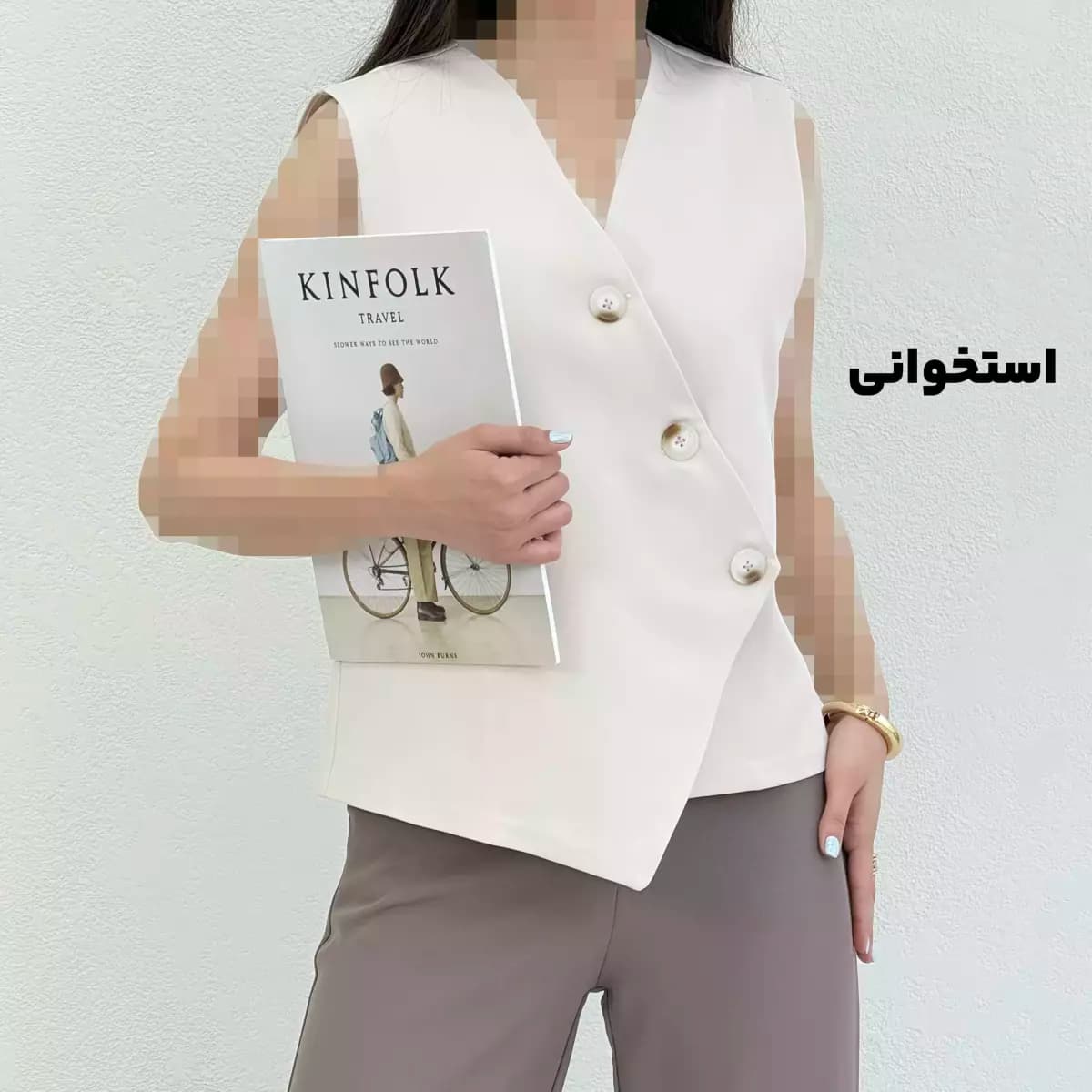 وست کرپ زنانه جلو دکمه — تصویر ۳