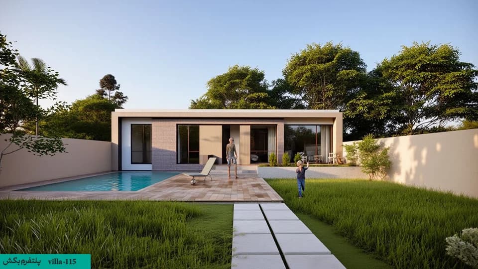 نقشه ویلا فلت دوخوابه【94 متری】villa-115