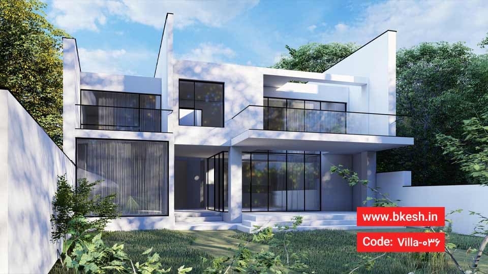 نقشه ویلا دوبلکس مدرن【سه خوابه】villa-036 — تصویر ۲