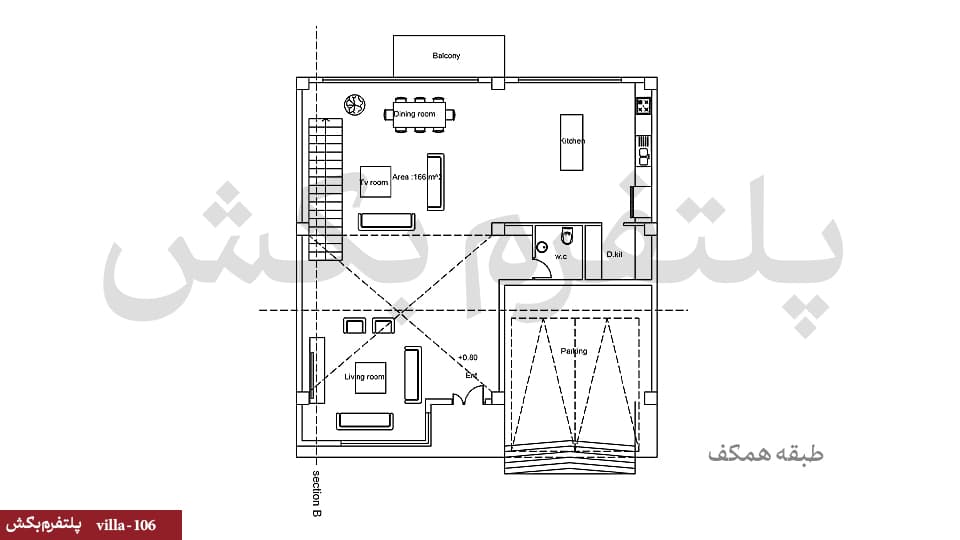 نقشه خانه دوبلکس مدرن【سه خوابه】villa-106 — تصویر ۴