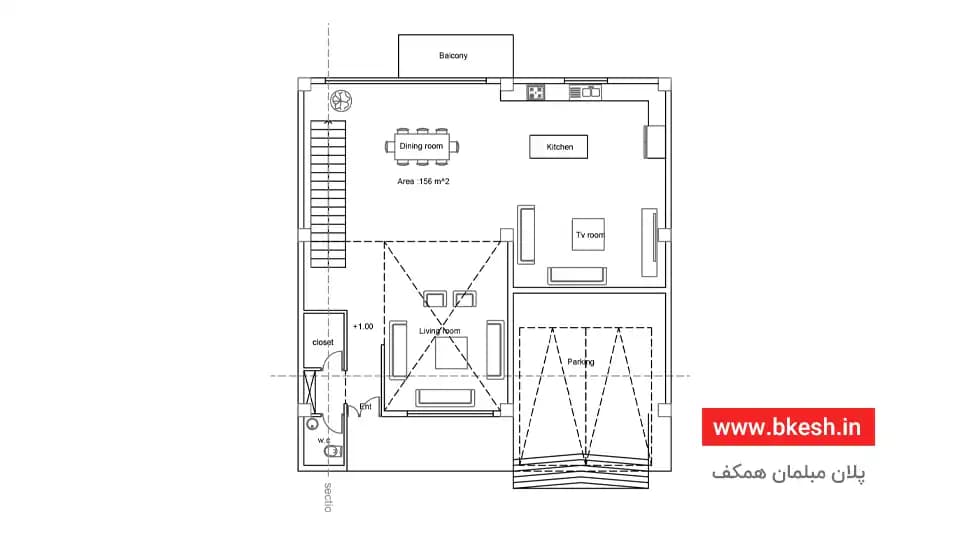 نقشه ویلا دوبلکس【سه خوابه】villa-104 — تصویر ۳