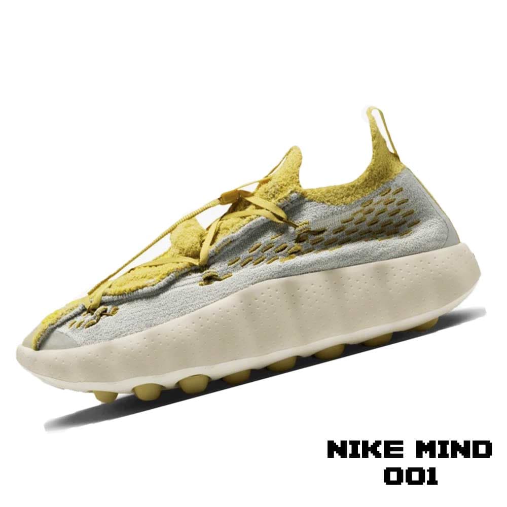 کتونی نایک مایند 002 فلای نیت زرد طلایی خاکستری Nike Mind 002 Flyknit Gold
