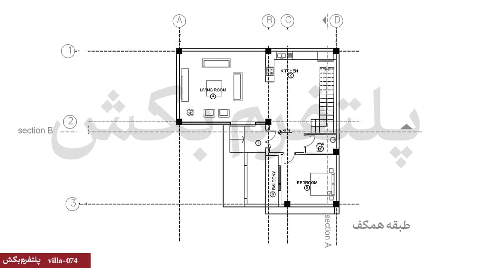 نقشه خانه 260 متری مدرن【ویلا دوبلکس】villa-74 — تصویر ۲